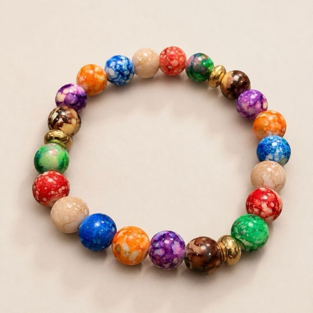 Colorful Beaded Yoga Meditation Bracelet - 7 Chakras Healing Energy